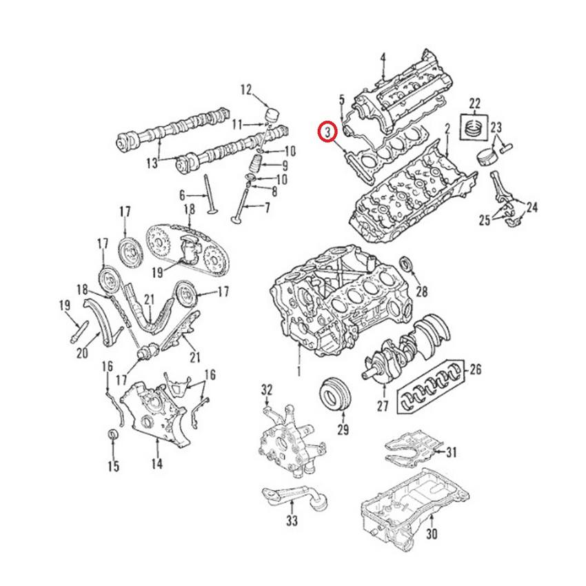 Volvo Cylinder Head Gasket - Front 30720088